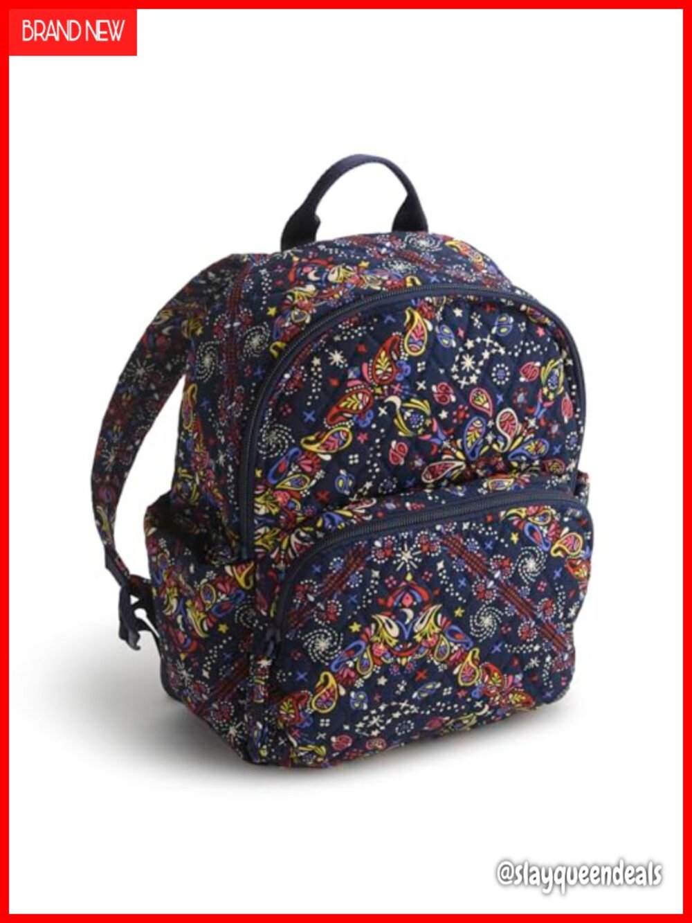 Vera Bradley Premium Cotton Small Banbury Backpack Quilted Water Repellent